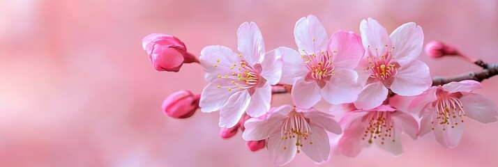 Obraz premium Pink Cherry Blossoms in Bloom