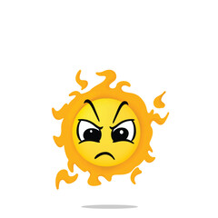 angry sun character. cute, funny, and playful concept. solar system, astronomy, and education themes