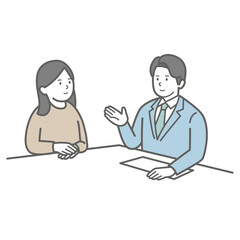 ビジネスマンに相談する女性