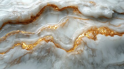 A soft white marble surface with intricate golden veins, offering a sense of tranquility and sophistication