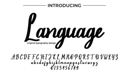Language Font Stylish brush painted an uppercase vector letters, alphabet, typeface