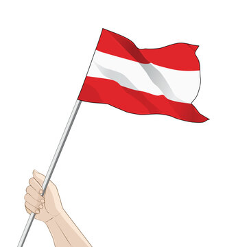 recommend clip art: hand holding a waving austria flag vector