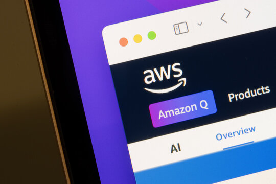 Portland, OR, USA - Oct 1, 2024: Webpage of artificial intelligence on AWS is seen on a laptop computer.