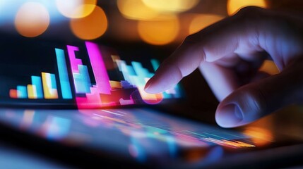 Analyzing data trends on a digital tablet interface