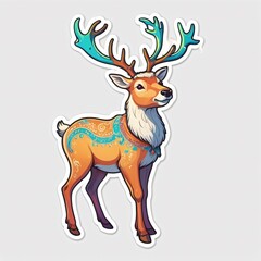 Fototapeta premium Reindeer,full body,colorful