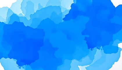 Rich Blue Watercolor Splash with Flowing Brushstrokes and Abstract Organic Spread