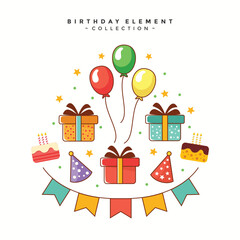 Cake Birthday Vector Collection Design Template