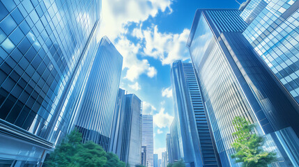 高層ビルのある景観