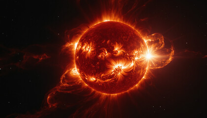 Fototapeta premium fiery explosion in the space