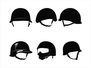 Combat Helmet Silhouette Bundle for Veterans Day and Military Themes.