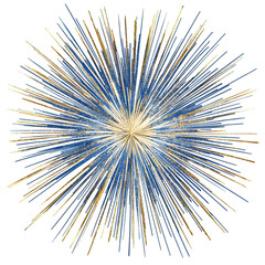 Obraz premium Radiant Blue and Gold Fireworks Burst Effect