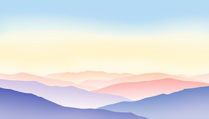 Fototapeta premium Abstract Pastel Mountains in Mist Gentle Watercolor Landscape Art with Soothing Colors