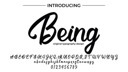 Being Font Stylish brush painted an uppercase vector letters, alphabet, typeface