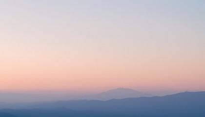 Serene Watercolor Mountains in Pastel Tones Abstract Landscape with Gradient Sky