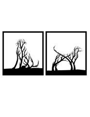 Obraz premium Dog Tree Branch | Dog Tree Icon | Tree Branch Scene | Wildlife | Nature Scene | Domestic Animal | Wild Animal | Dog Lover | Original Illustration | Vector and Clipart | Cutfile and Stencil
