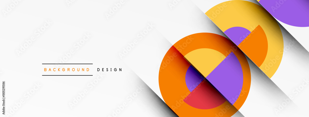 Poster geometric design abstract background - circles squares