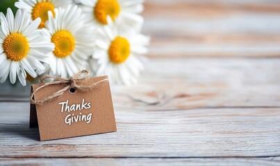 Naklejka premium A small brown tag with the words 