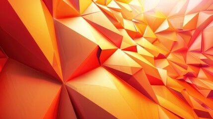 Fototapeta premium Abstract Orange and Red Geometric Polygonal Pattern