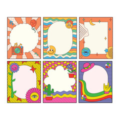 Fototapeta premium Set of retro frame vector