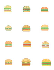 Fototapeta premium Burger Icon Vector