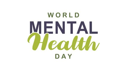 World Mental Health Day Text Animation. Great for World Mental Health Day Celebrations with transparent background, for banner, social media feed wallpaper stories