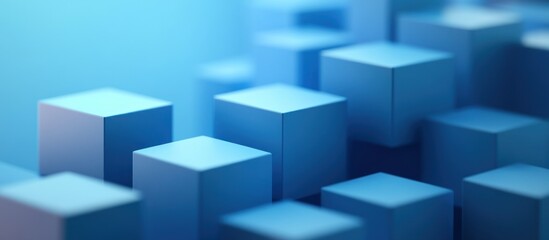 Obraz premium Abstract Blue Cube Arrangement