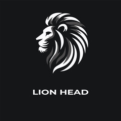 Unique, minimalist, simple colored lion or lion head logo illustration