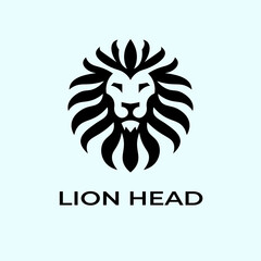 Unique, minimalist, simple colored lion or lion head logo illustration