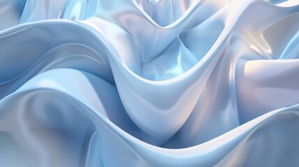 Abstract Wavy Blue and White Fabric Texture