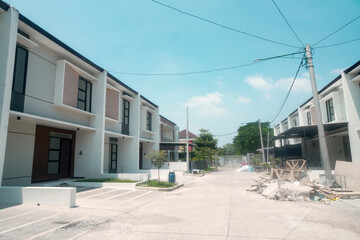 Row of Modern Houses of Two Floors