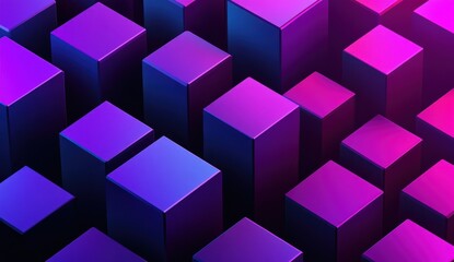 Obraz premium Abstract 3D Render of Violet Cubes