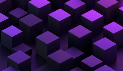 Obraz premium Abstract Purple 3D Cubes Pattern