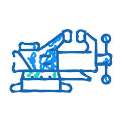 swivel base bench vice doodle icon sketch vector. swivel base bench vice sign. isolated symbol illustration