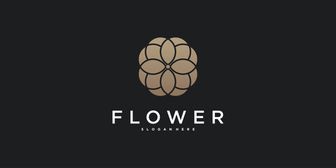 Abstrack luxury floral logo design. Premium Vector