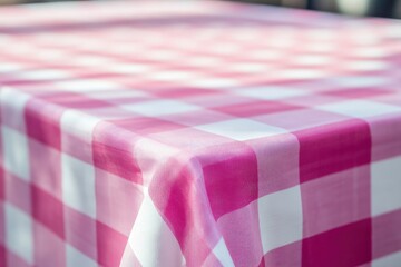 classic pink and white tablecloth background with selective focus with generative ai