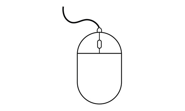 recommend clip art: Illustration of mouse with cable, mouse icon vector, computer mouse icon flat trendy outline style illustration isolated on white background.