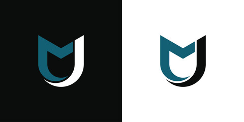 MJ or JM initial letter logo design. Premium Vector