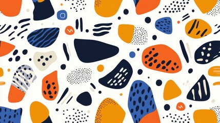 Discover a vibrant vector design featuring playful Memphisinspired doodle shapes and colorful flat illustrations.