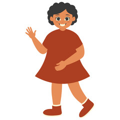 Children's Cartoon Character Illustration. Celebration of World Children's Day. Isolated Vector.