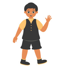 Children's Cartoon Character Illustration. Celebration of World Children's Day. Isolated Vector.