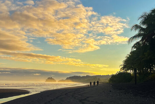 sunset in the beach in Nuqu&iacute;, Colombia