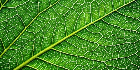 Obraz premium Extreme close up texture of intricate green leaf veins , nature, close-up, macro, detailed, botanical, pattern, structure, plant