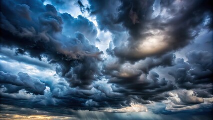 Obraz premium Stormy sky with dark, overcast clouds , storm, weather, ominous, overcast, grey, dramatic, atmospheric, moody, thunderstorm, rain