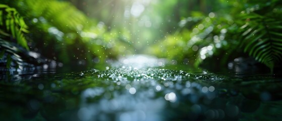Sparkling Water in Partially Submerged Stream