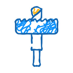 hole drill saw doodle icon sketch vector. hole drill saw sign. isolated symbol illustration