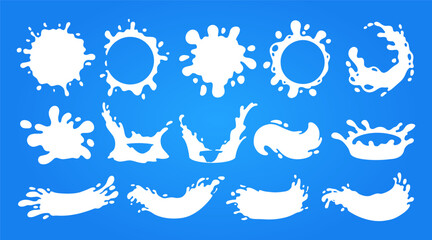 Milk splash illustration vector set and dairy cream elements 02