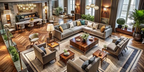 Refined furniture collection curated for luxurious hotel interiors and stylish accommodations, seamlessly blending