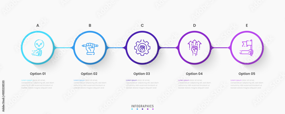 Wall mural vector infographic label design template with icons and 5 options or steps. can be used for process 
