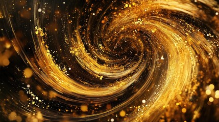 Obraz premium Abstract swirling gold trails and luxurious textures forming a captivating display of wealth and abundance on a dynamic background