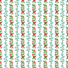 Floral Winter Garden Seamless Vector Pattern Design